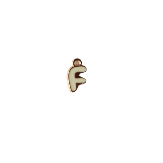 Small White “F” Charm