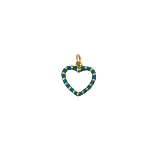 Gold and Blue Heart Charm