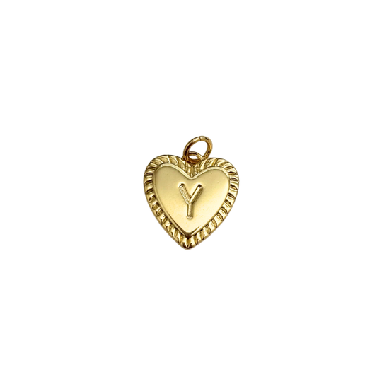 Gold Filled Textured “Y” Heart