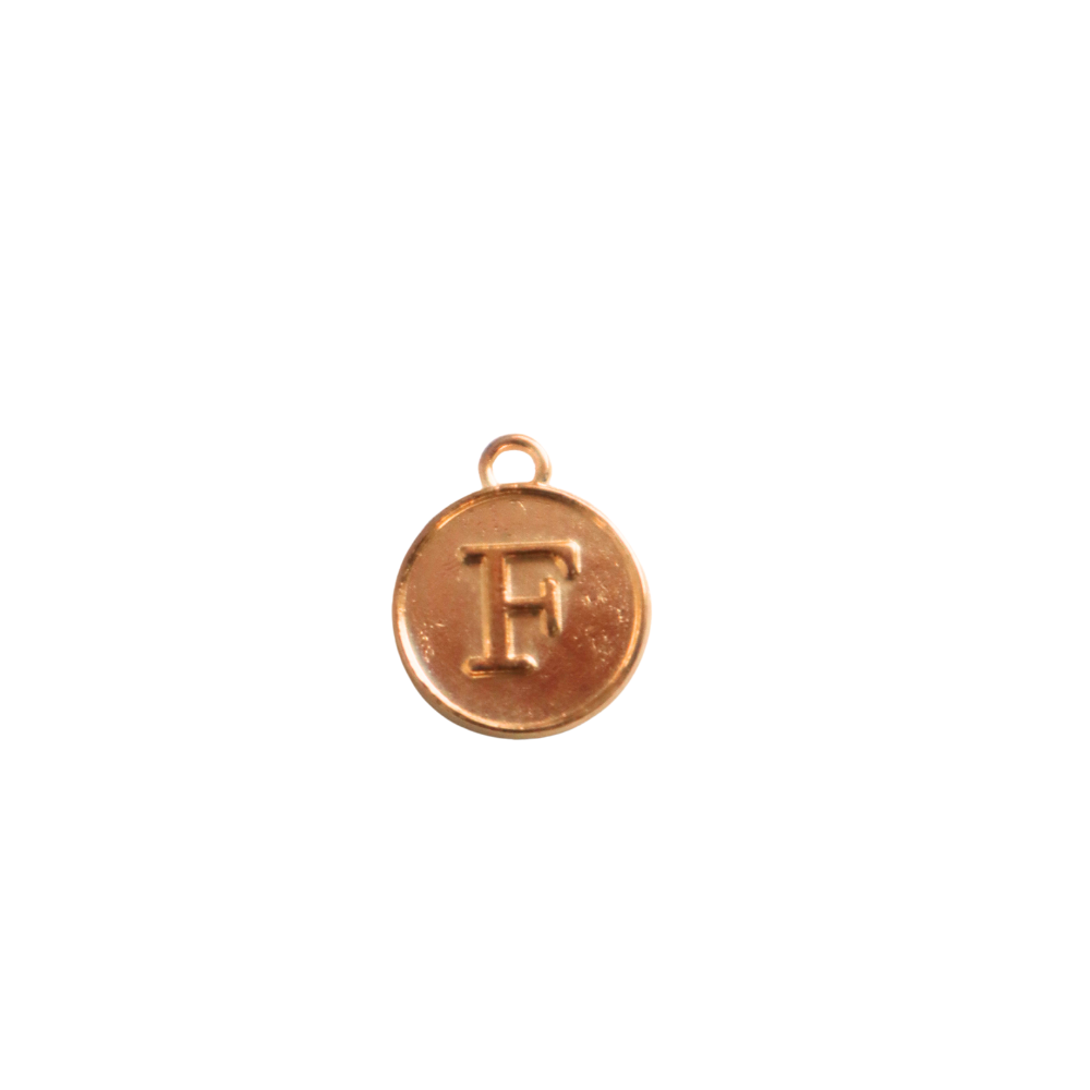 Circle Gold “F” Charm