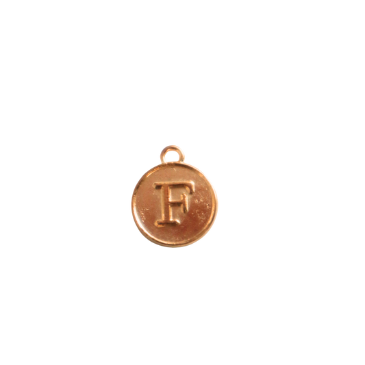 Circle Gold “F” Charm