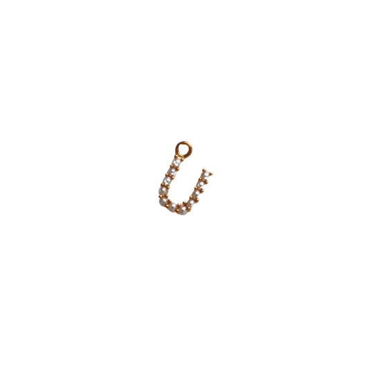 Small Gold Pearl U Letter