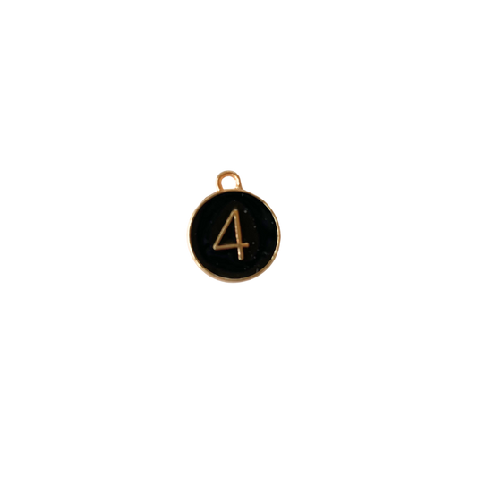 Black Circle “4” Charm