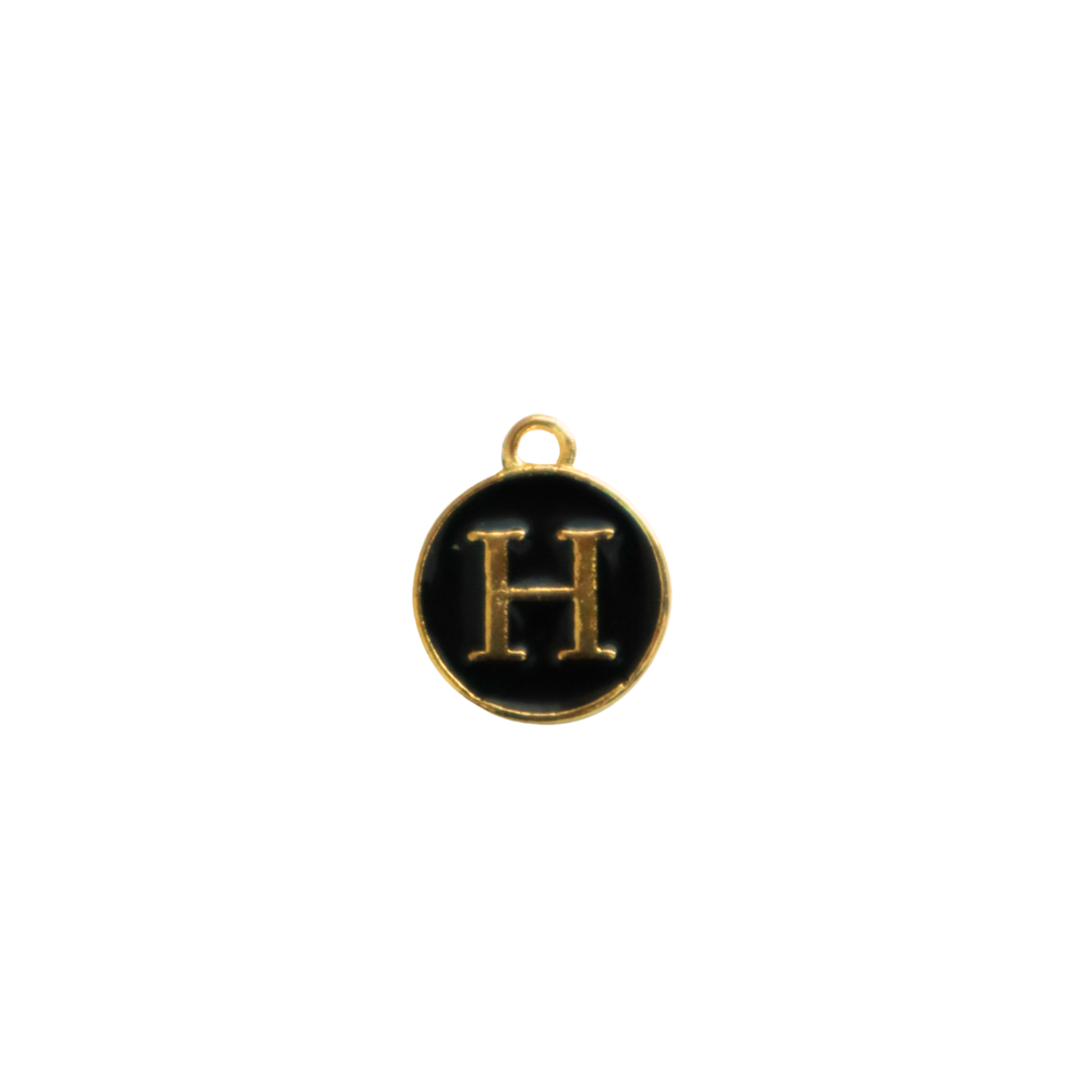 Circle Black “H” Charm