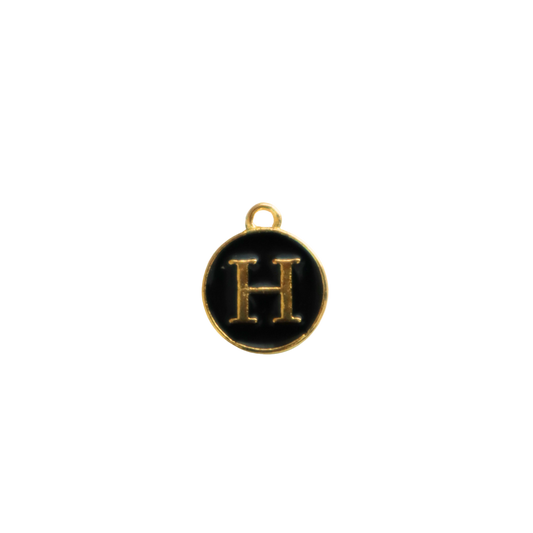 Circle Black “H” Charm