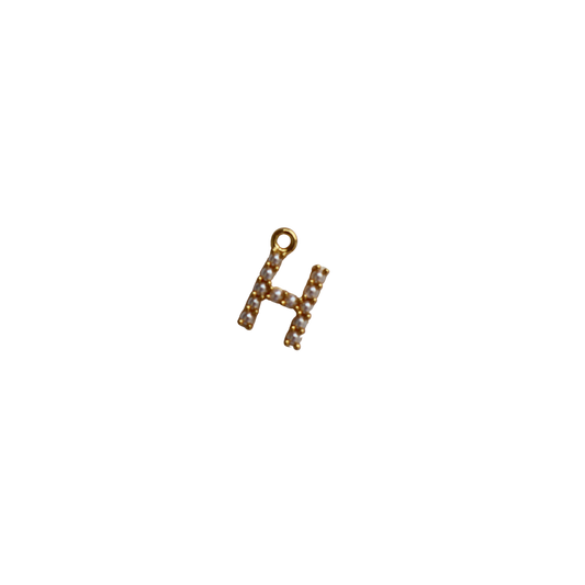 Small Gold Pearl H Letter