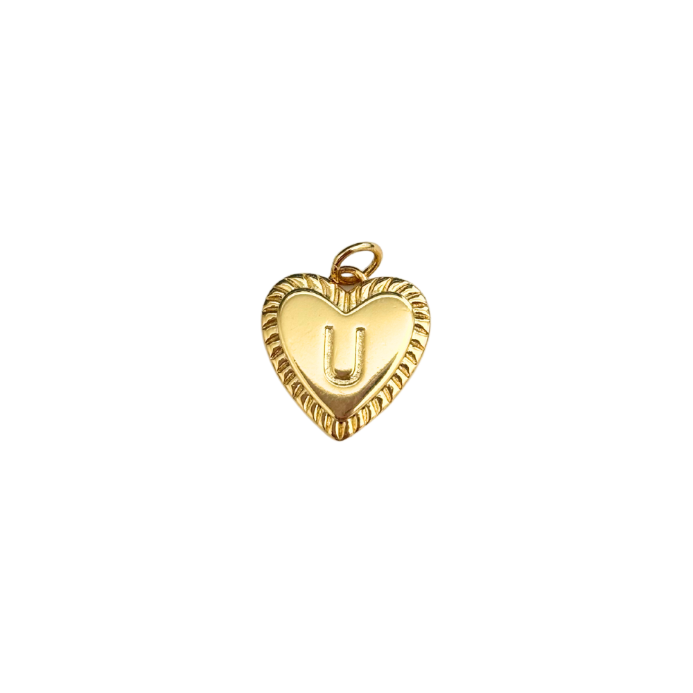 Gold Filled Textured “V” Heart