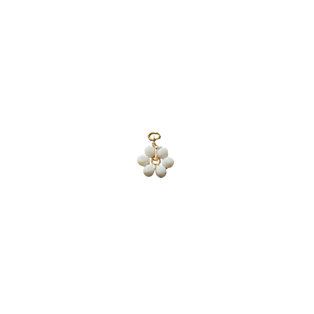 White Daisy Bead Charm