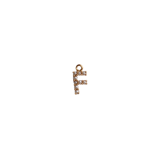 Small Gold Pearl F Letter