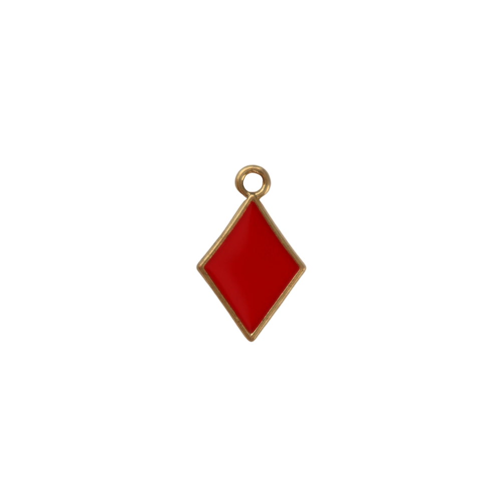 Red Diamonds Suit Charm