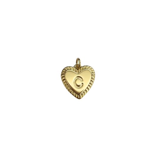 Gold Filled Textured “C” Heart