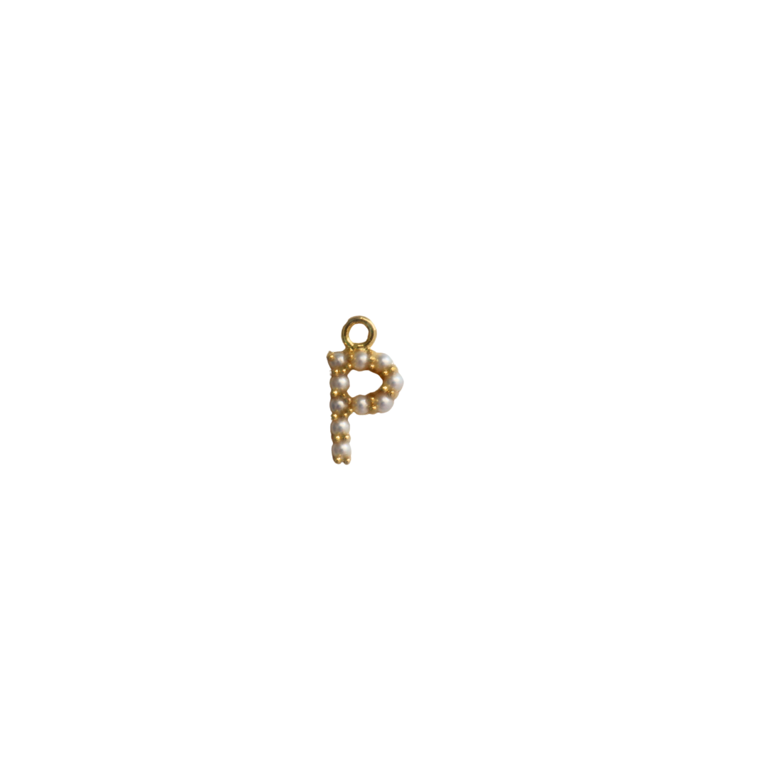 Small Gold Pearl P Letter