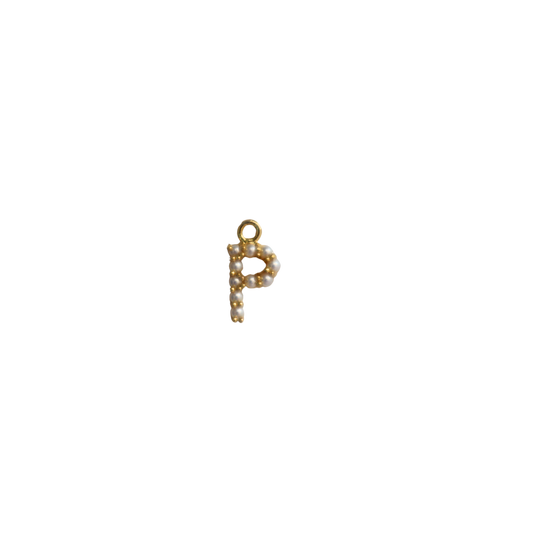 Small Gold Pearl P Letter