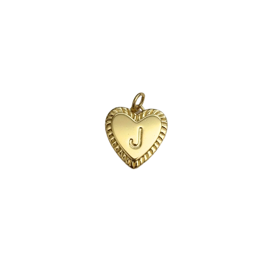 Gold Filled Textured “J” Heart