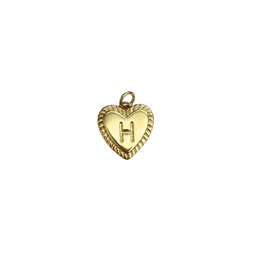 Gold Filled Textured “H” Heart