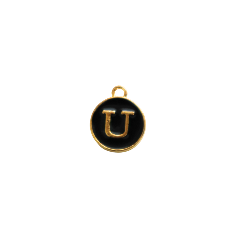 Circle Black “U” Charm