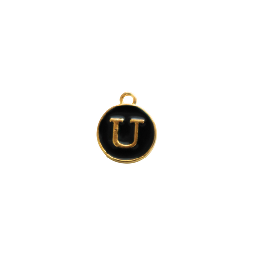 Circle Black “U” Charm