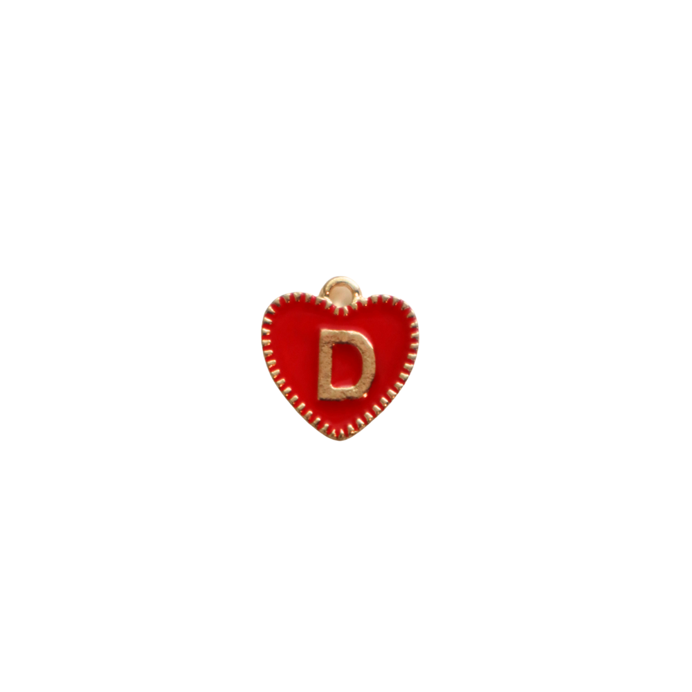 Red Textured “D” Heart