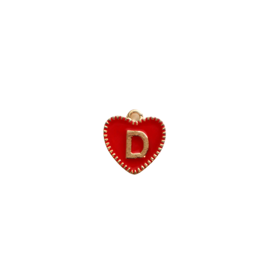 Red Textured “D” Heart