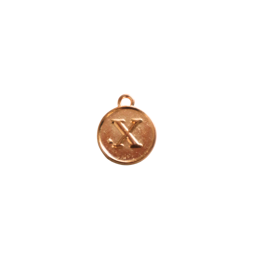 Circle Gold “X” Charm