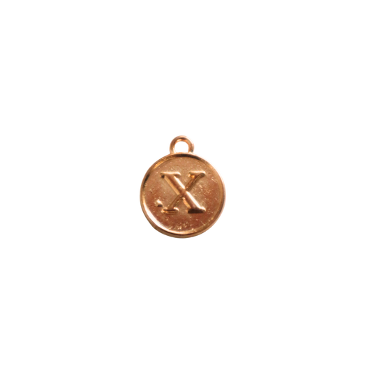 Circle Gold “X” Charm