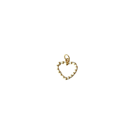 Gold and White Heart Charm