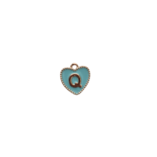 Blue Textured “Q” Heart