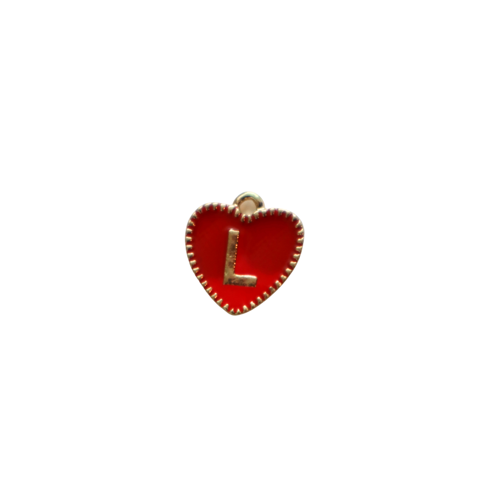 Red Textured “L” Heart