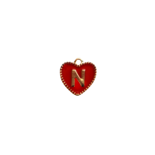 Red Textured “N” Heart