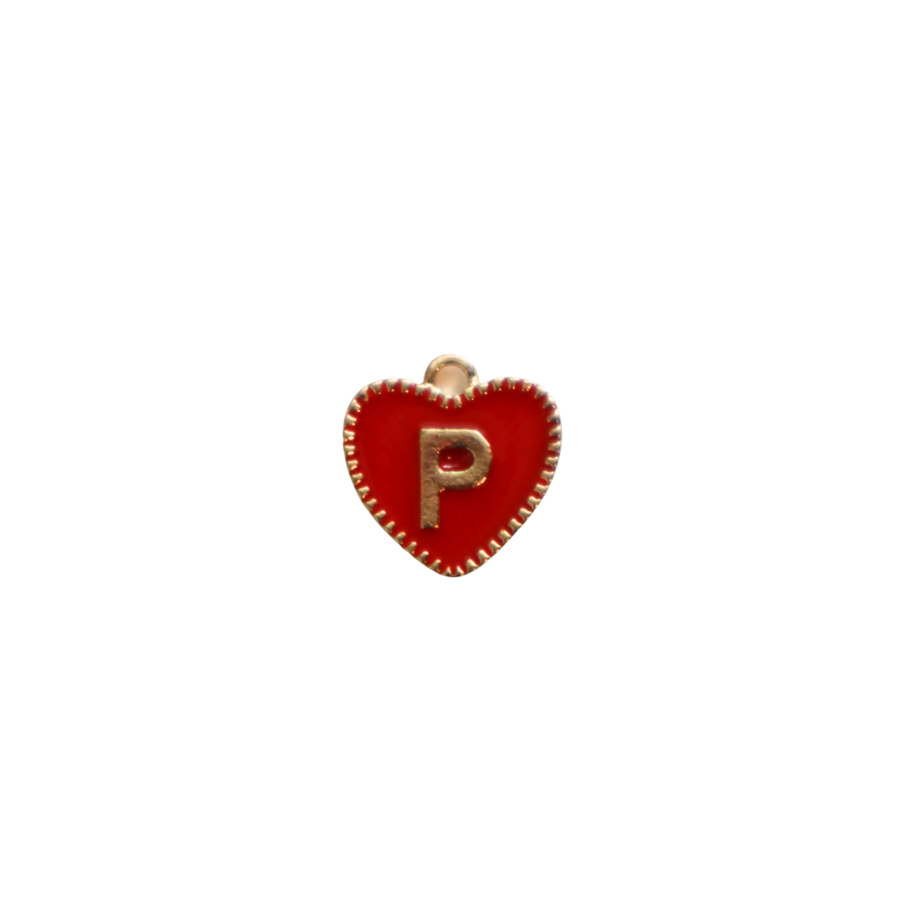 Red Textured “P” Heart