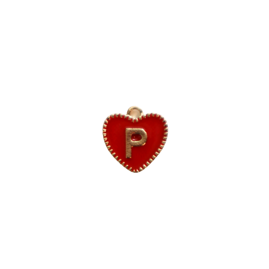 Red Textured “P” Heart