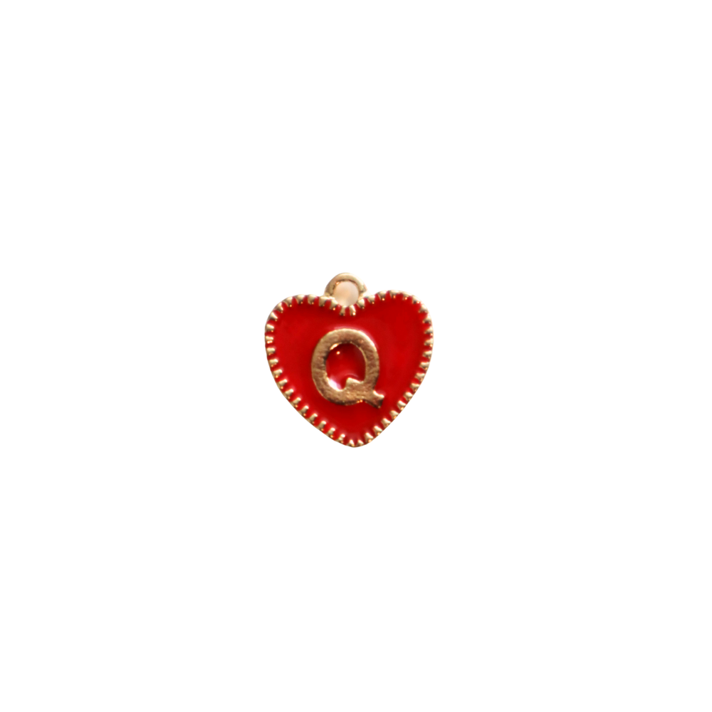 Red Textured “Q” Heart