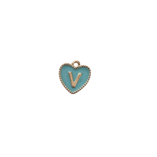 Blue Textured “V” Heart