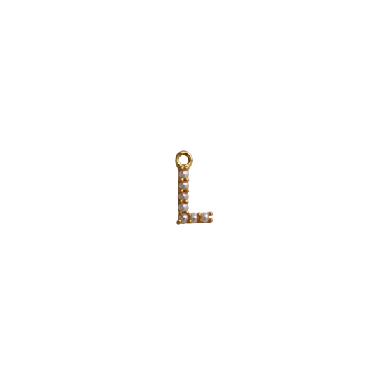 Small Gold Pearl L Letter