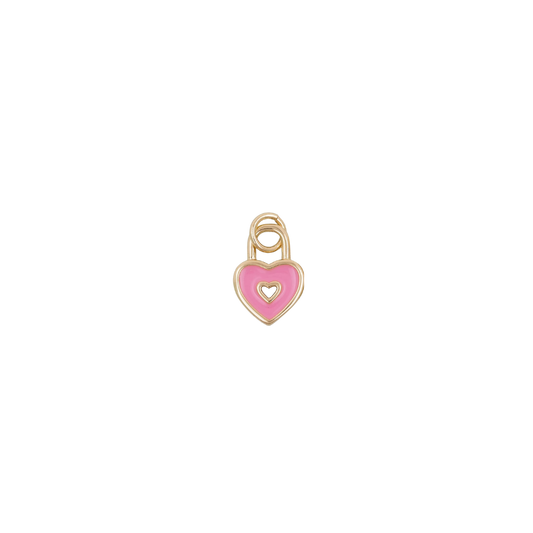 Small Pink Gold Filled Heart Lock