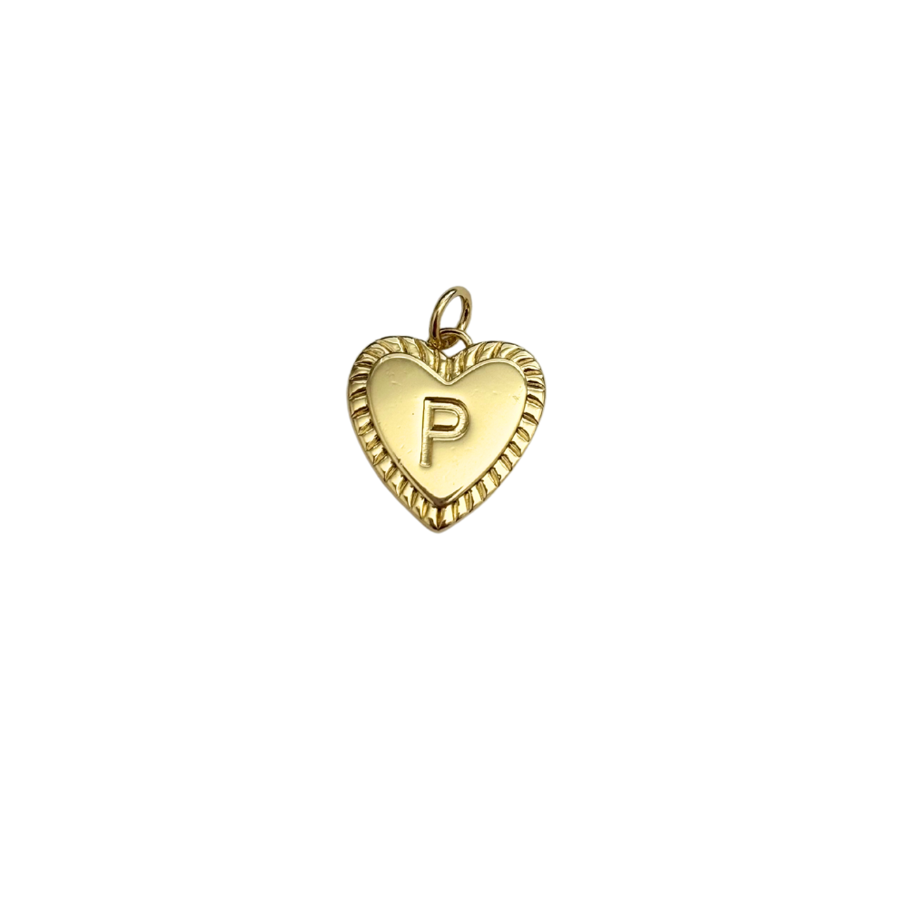 Gold Filled Textured “P” Heart