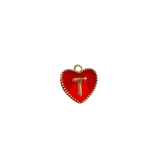 Red Textured “T” Heart