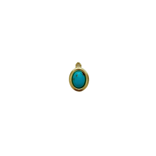 Gold Filled Turquoise Opal Bezel Oval Pendant