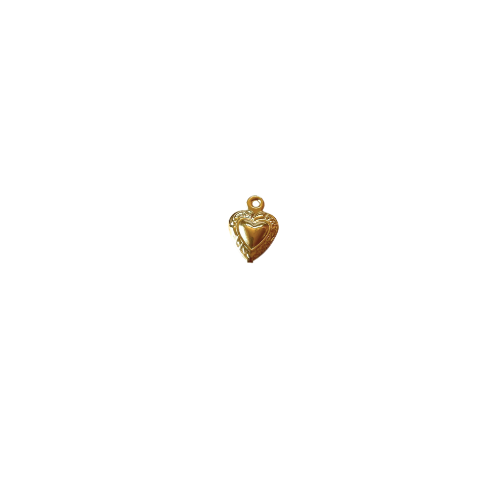 Small Gold 3D heart Charm