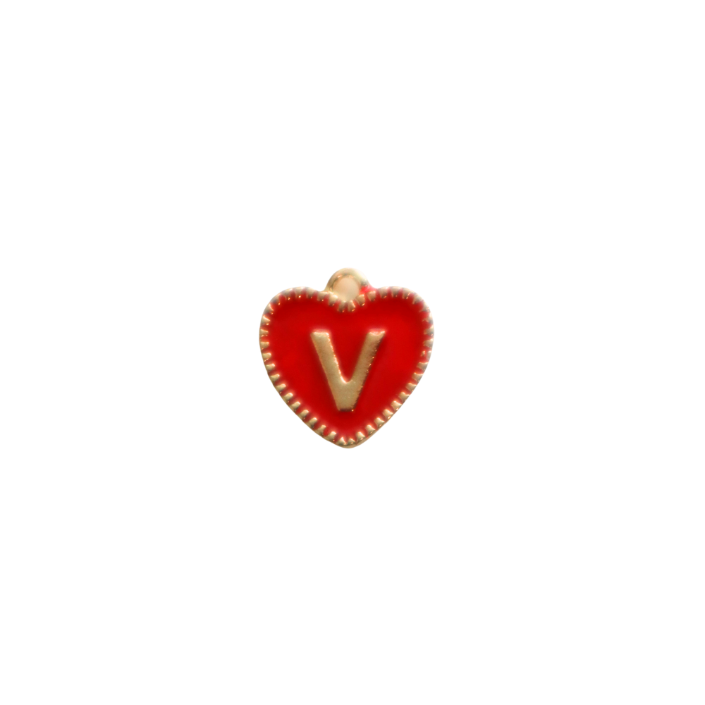 Red Textured “V” Heart