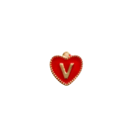 Red Textured “V” Heart