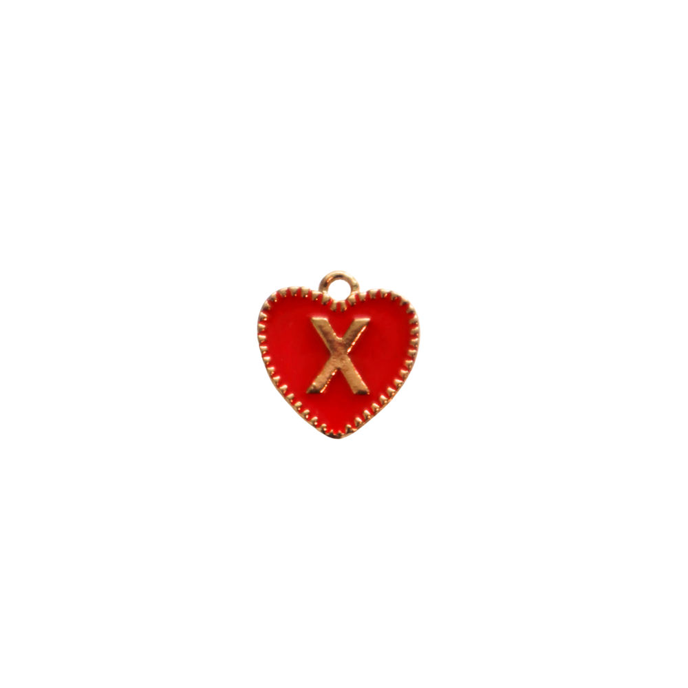 Red Textured “X” Heart