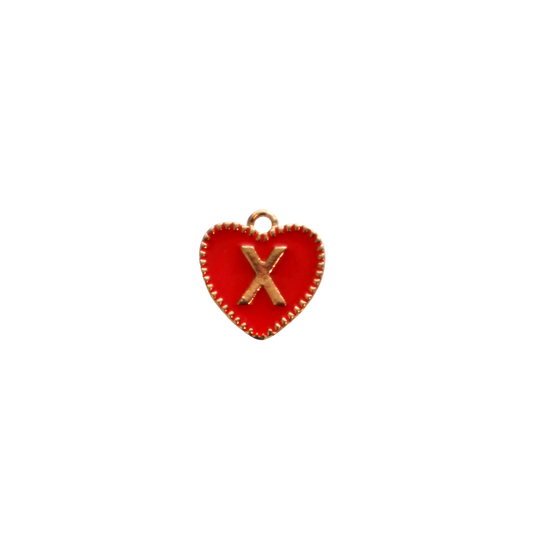 Red Textured “X” Heart