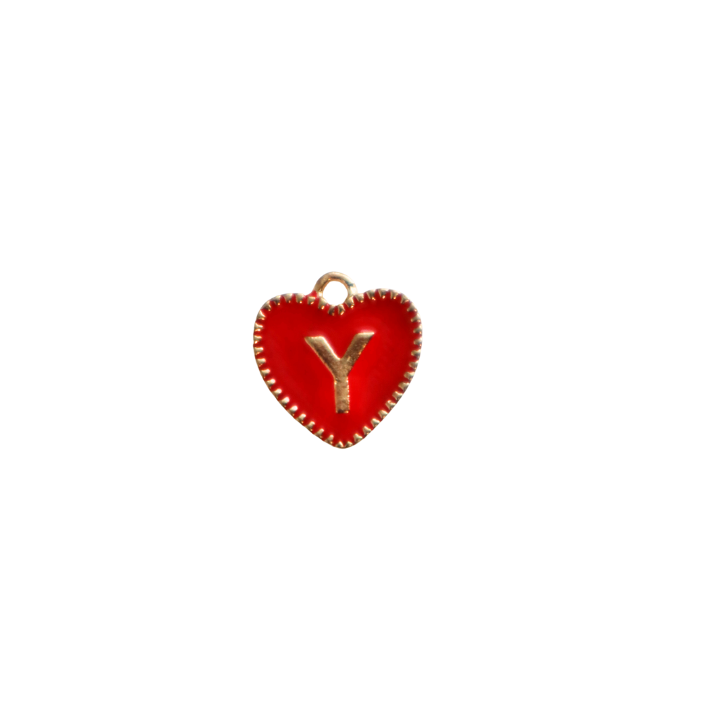 Red Textured “Y” Heart