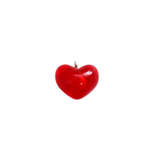 Red Puff Heart Charm