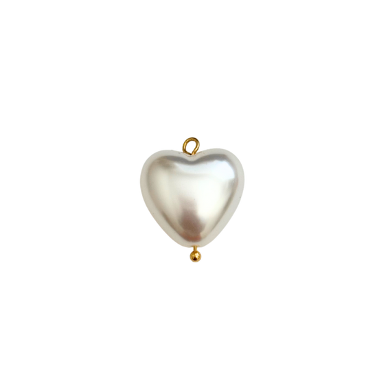 White Puff Heart Charm