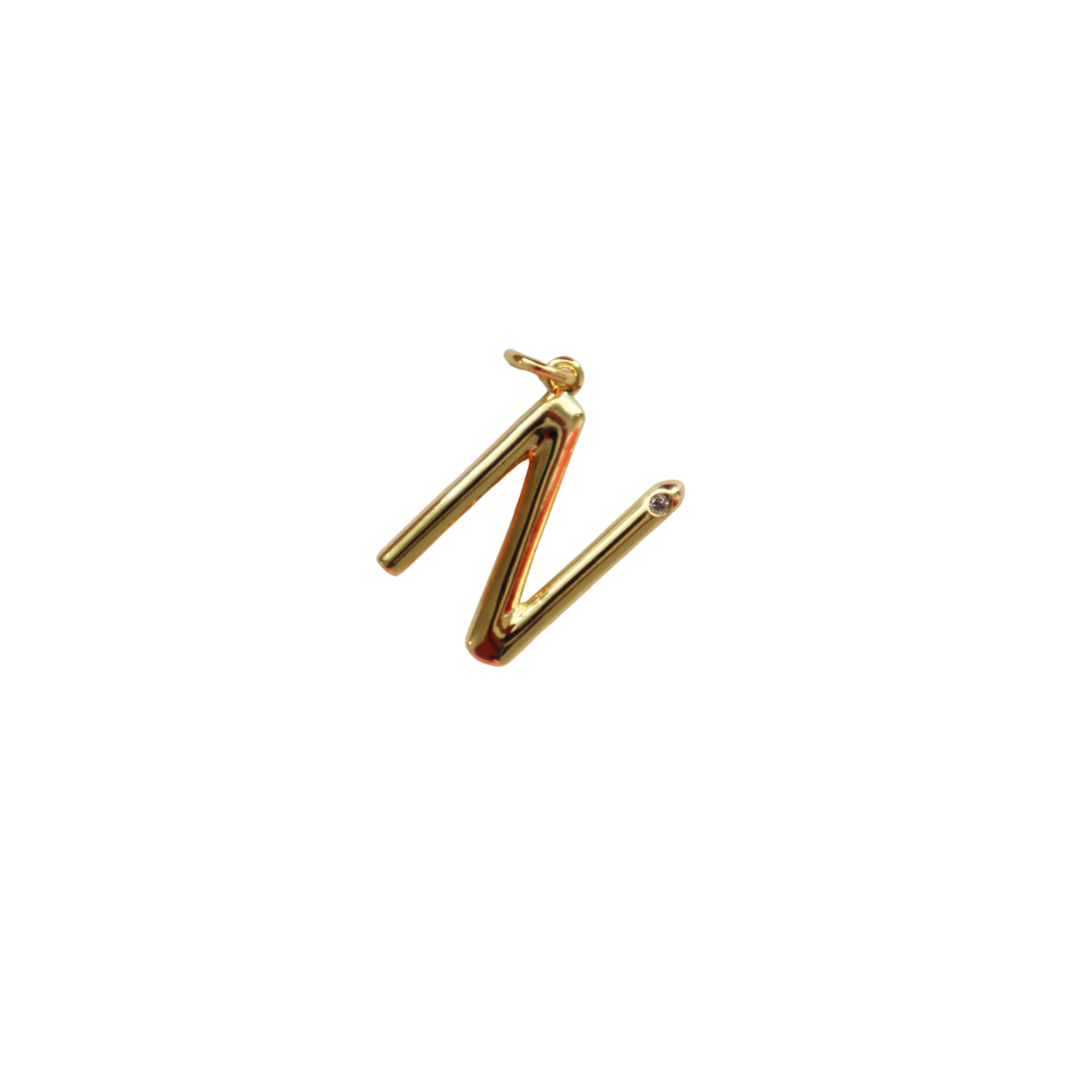 Gold Filled Skinny “N” Charm