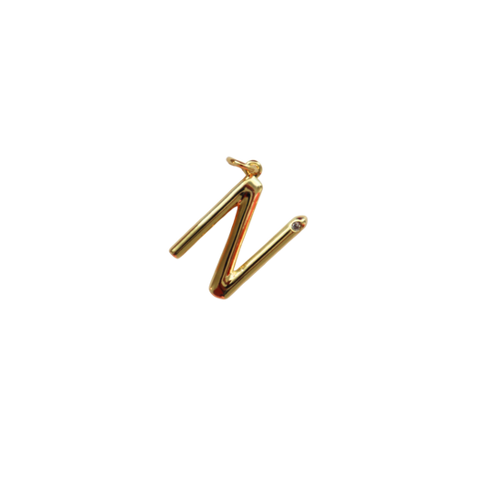 Gold Filled Skinny “N” Charm