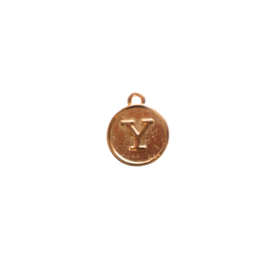 Circle Gold “Y” Charm