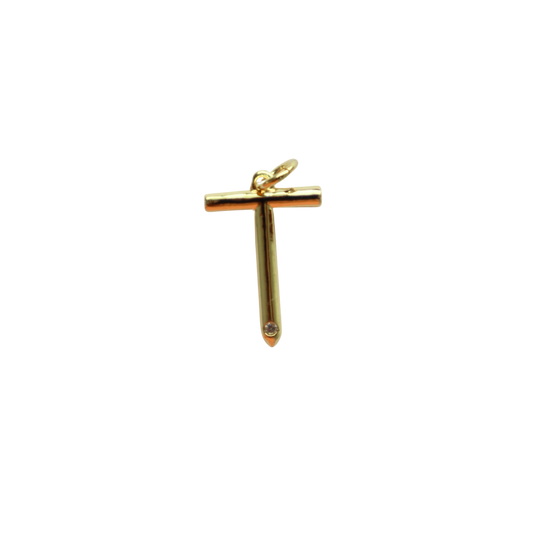 Gold Filled Skinny “T” Charm